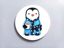 Load image into Gallery viewer, Penguin coaster, tea, slippers and dressing gown
