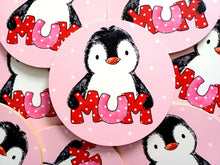 Load image into Gallery viewer, Mum Penguin - Pink Polka Dot Coaster
