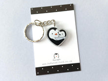 Load image into Gallery viewer, Penguin and Chick - Mum and Baby Love Heart Keyring
