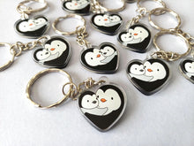 Load image into Gallery viewer, Penguin and Chick - Mum and Baby Love Heart Keyring
