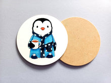 Load image into Gallery viewer, Penguin coaster, tea, slippers and dressing gown
