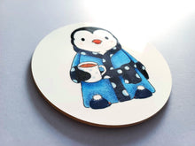 Load image into Gallery viewer, Penguin coaster, tea, slippers and dressing gown
