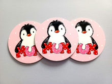 Load image into Gallery viewer, Mum Penguin - Pink Polka Dot Coaster
