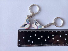 Load image into Gallery viewer, Mini Pigeon of Pride Keyring - Mini Wooden Pigeon Key Fob, Eco Friendly Wood, Positive Gift
