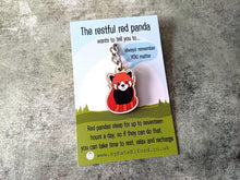 Load image into Gallery viewer, Mini Red Panda Keyring - Mini Wooden Restful Red Panda Key Fob, Eco Friendly Wood, Positive Gift
