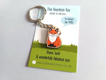 Load image into Gallery viewer, Mini Fearless Fox Keyring - Mini Wooden Fox Key Fob, Eco Friendly Wood Gift

