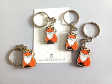 Load image into Gallery viewer, Mini Fox Keyring - Wooden Key Fob
