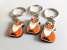 Load image into Gallery viewer, Mini Fearless Fox Keyring - Mini Wooden Fox Key Fob, Eco Friendly Wood Gift
