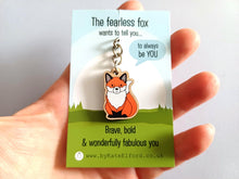 Load image into Gallery viewer, Mini Fearless Fox Keyring - Mini Wooden Fox Key Fob, Eco Friendly Wood Gift
