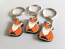 Load image into Gallery viewer, Mini Fox Keyring - Wooden Key Fob
