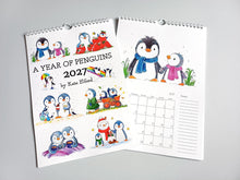 Load image into Gallery viewer, 2027 A Year of Penguins, A4 Wall Calendar
