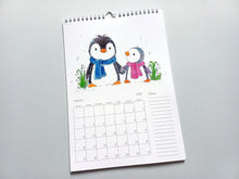 Load image into Gallery viewer, Seconds - 2027 A Year of Penguins, A4 Wall Calendar -Spiral Bound Vertical Hanging
