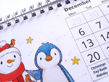 Load image into Gallery viewer, Seconds - 2027 Penguin Small Desk Calendar - Free Standing Calendar. A Year of Penguins
