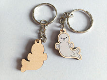 Load image into Gallery viewer, Seal of Approval Keyring - Tiny Wooden Charm, Eco Friendly
