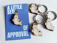 Load image into Gallery viewer, Seal of Approval Keyring - Tiny Eco Friendly Wood
