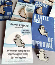 Load image into Gallery viewer, A Little Seal of Approval Enamel Pin, Positivity Gift
