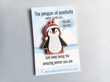 Load image into Gallery viewer, Penguin Christmas Ornament - Little Wooden Decoration
