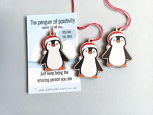 Load image into Gallery viewer, Penguin Christmas Ornament - Little Wooden Decoration
