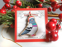 Load image into Gallery viewer, Pigeon Christmas Ornament - Little Wooden Decoration
