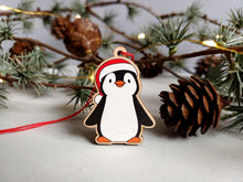 Load image into Gallery viewer, Penguin Christmas Ornament - Little Wooden Decoration
