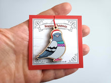 Load image into Gallery viewer, Pigeon Christmas Ornament - Little Wooden Decoration
