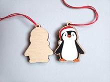 Load image into Gallery viewer, Penguin Christmas Ornament - Little Wooden Decoration
