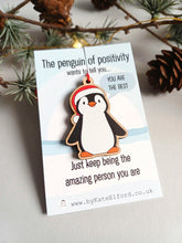 Load image into Gallery viewer, Penguin Christmas Ornament - Little Wooden Decoration
