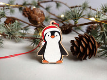 Load image into Gallery viewer, Penguin Christmas Ornament - Little Wooden Decoration
