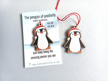 Load image into Gallery viewer, Penguin Christmas Ornament - Little Wooden Decoration
