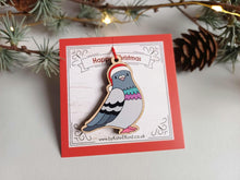 Load image into Gallery viewer, Pigeon Christmas Ornament - Little Wooden Decoration
