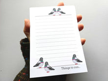 Load image into Gallery viewer, Pigeon A6 Notepad - Things To Coo

