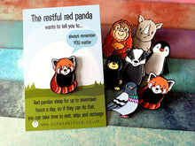 Load image into Gallery viewer, The restful red panda enamel pin

