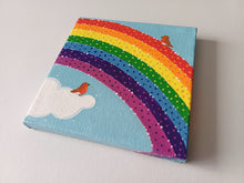 Load image into Gallery viewer, Robins and rainbow, mini painting, original
