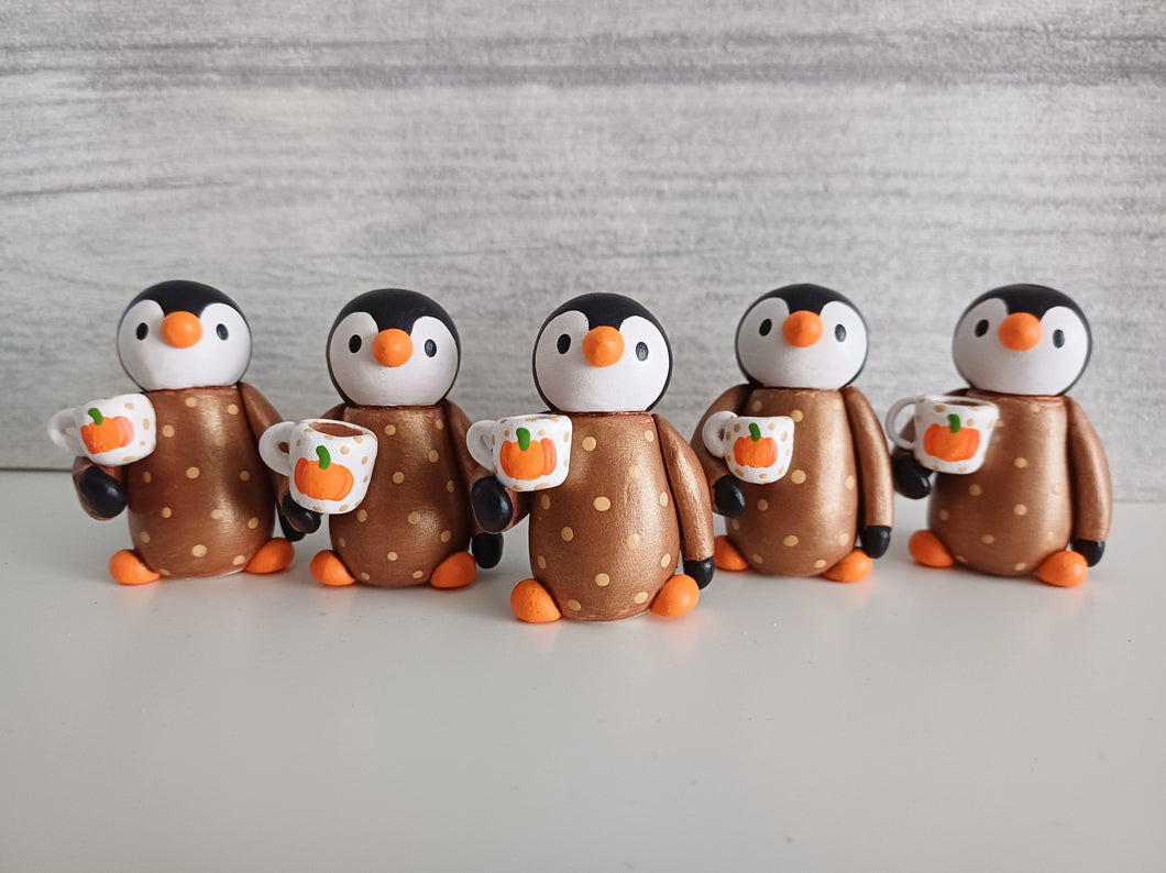 Penguin and pumpkin mug