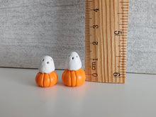 Load image into Gallery viewer, Miniature ghost and pumpkin
