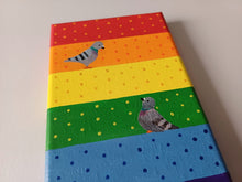 Load image into Gallery viewer, Pigeons and rainbow, small painting, original
