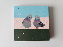 Load image into Gallery viewer, Pigeons, mini painting, original
