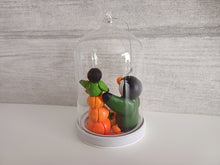 Load image into Gallery viewer, Penguin and chick autumn glass dome
