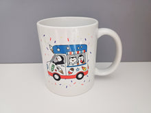 Load image into Gallery viewer, Penguins working in an ice cream van on a mug
