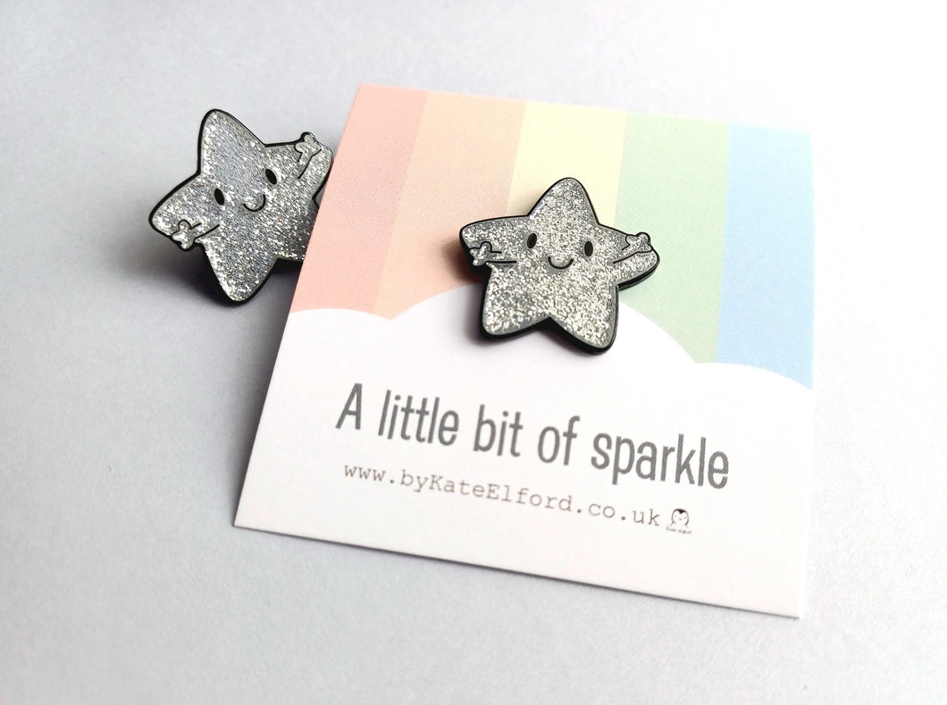 A little bit of sparkle enamel pin