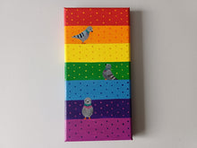 Load image into Gallery viewer, Pigeons and rainbow, small painting, original
