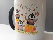 Load image into Gallery viewer, Autumn penguin chicks mug
