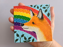 Load image into Gallery viewer, Fox and rainbow, mini painting, original
