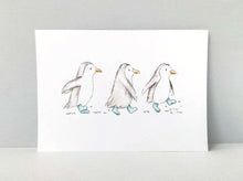 Load image into Gallery viewer, Splish, Splash and Splosh, unframed penguin print
