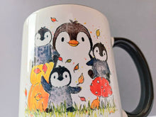 Load image into Gallery viewer, Autumn penguins mug
