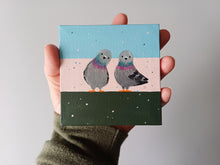 Load image into Gallery viewer, Pigeons, mini painting, original
