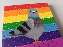 Load image into Gallery viewer, Pigeon and rainbow, mini painting, original
