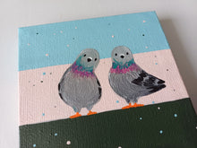 Load image into Gallery viewer, Pigeons, mini painting, original

