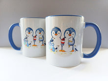 Load image into Gallery viewer, Penguins at the beach mug
