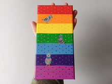 Load image into Gallery viewer, Pigeons and rainbow, small painting, original
